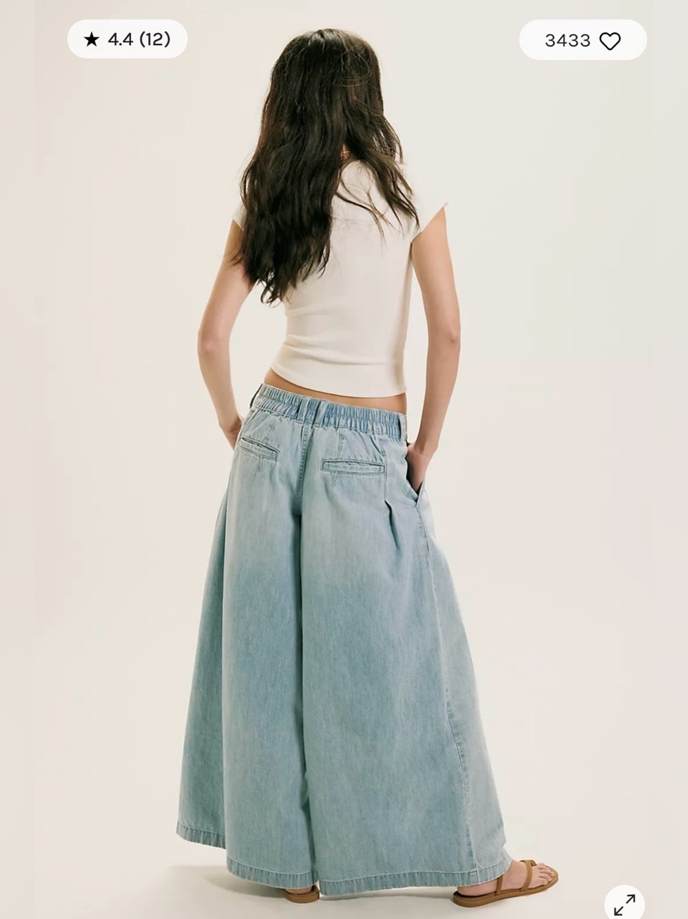 Free People We The Free Scout Wide-Leg Jeans. NWT. California blue - Picture 5 of 7